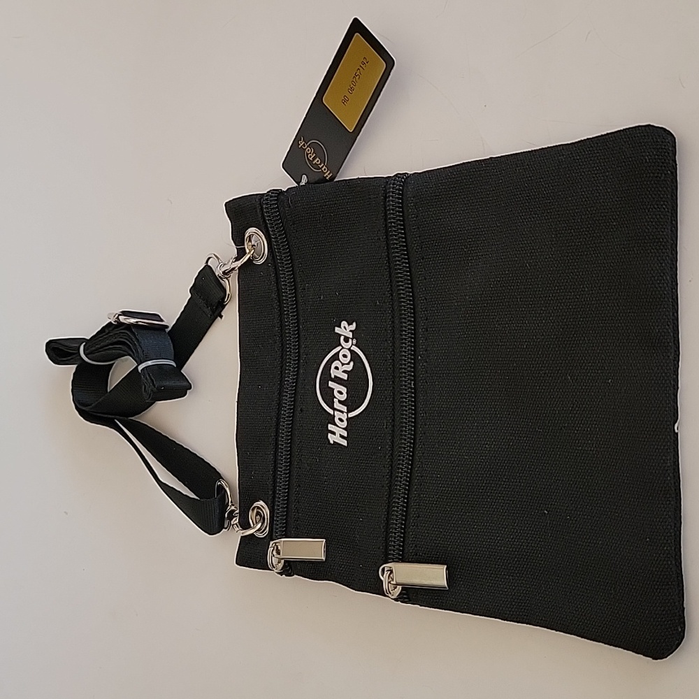 HARDROCK CAFE BLACK CANVAS CROSSBODY BAG